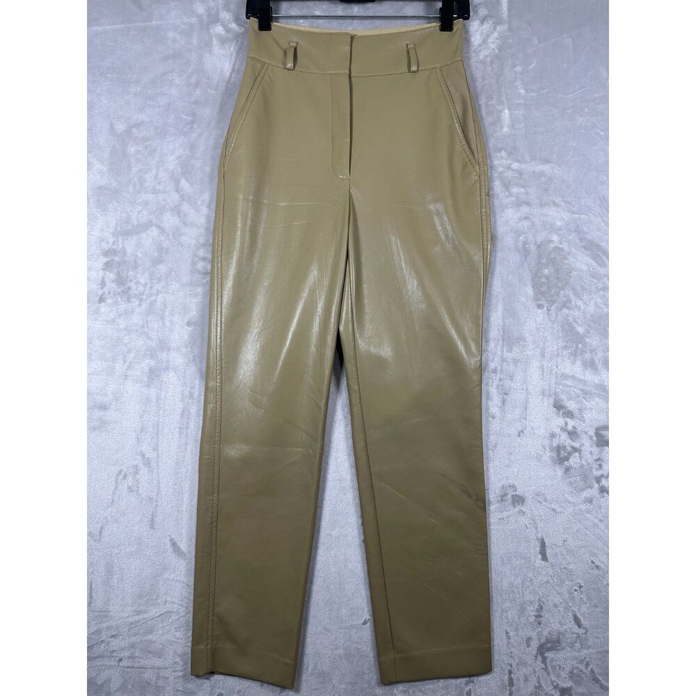 Aritzia Babaton Light Tan Vegan Leather‎ Pants (2)